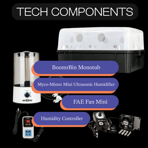 Beginner Automated 'Boomr Bin' + CVG Monotub Mushroom Grow Kit