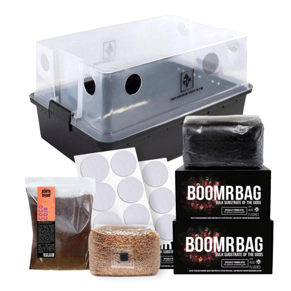 Max Yield Bins Boomr Bag Monotub Kit | North Spore