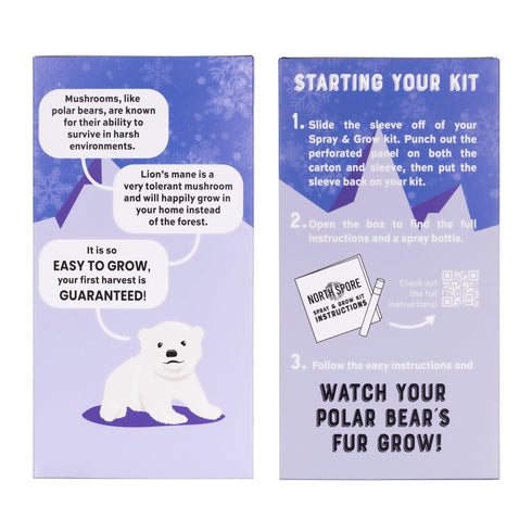 Organic Lion's Mane ‘Spray & Grow’ Polar Bear Mushroom Growing Kit