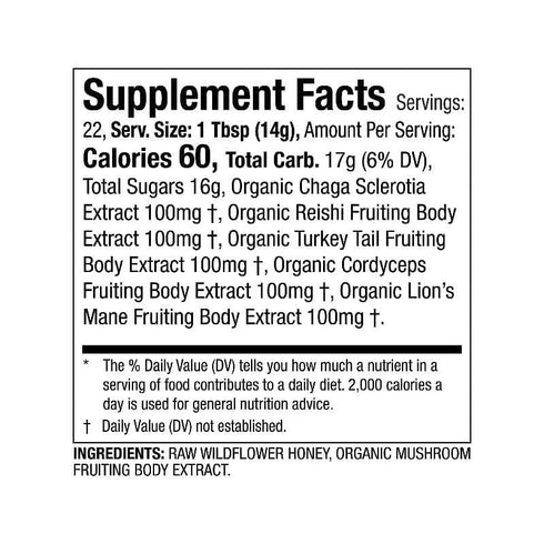 Earth Nectar: Mushroom-Infused Wildflower Honey