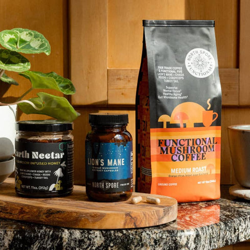 Mushroom Mornings Gift Bundle | Coffee & Lion’s Mane for Focus, Energy & Balance