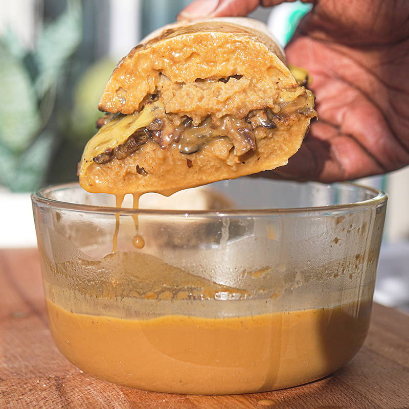 Turnip Vegan's Black King Oyster Mushroom French Dip Sandwich Recipe