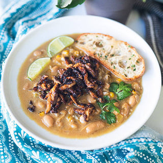 Turnip Vegan's Creamy Green Chili Cannellini & Shiitake Mushroom Soup Recipe