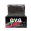 A packaged block of substrate labeled C.V.G. Substrate & Casing Layer sits on a black box with colorful text and graphics for growing mushrooms.