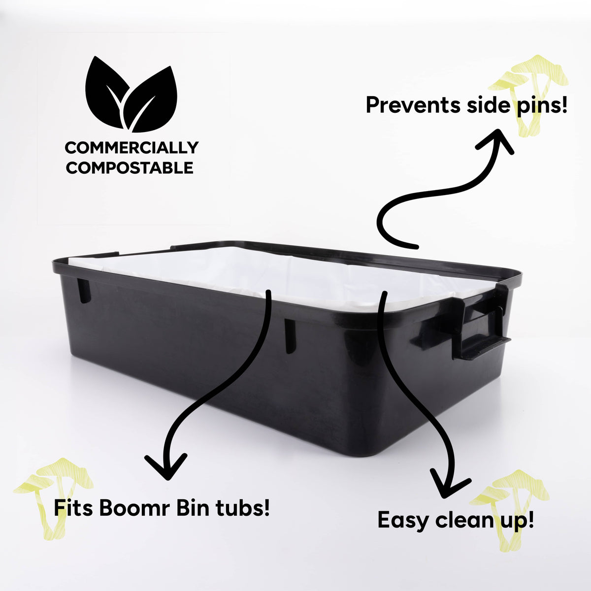 Grow Chambers 5-Pack Boomr Bin Mushroom Monotub Liner Inserts