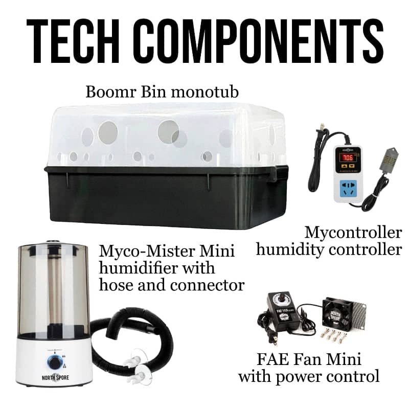 Grow Chambers Beginner Automated 'Boomr Bin' + CVG Monotub Mushroom Grow Kit