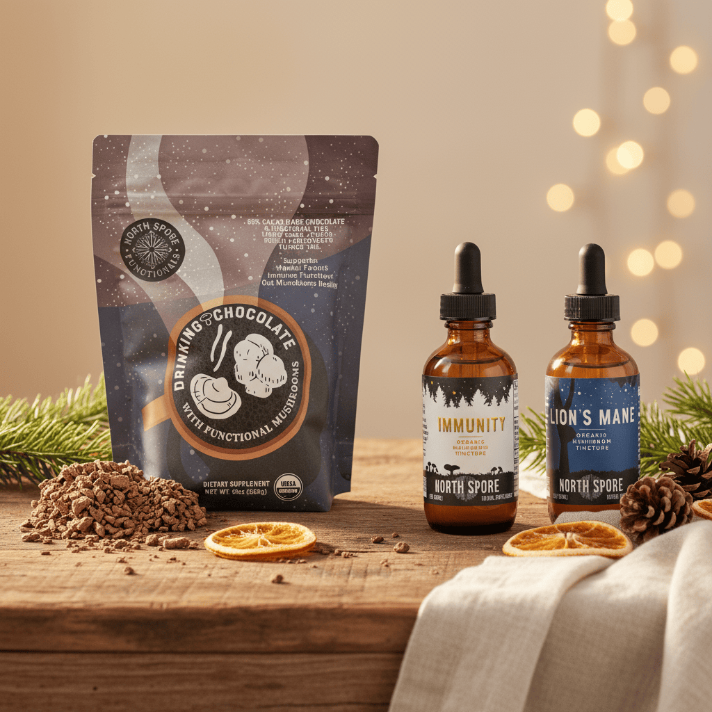Holiday Bundle Winter Wellness Mushroom Chocolate & Tincture Set