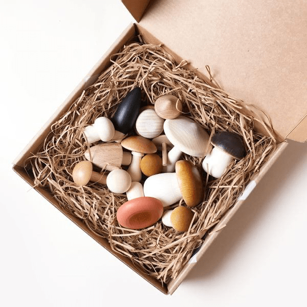 Holiday Gifts Moon Picnic Wooden Forest Mushroom Set