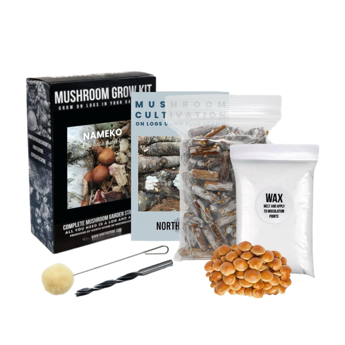 Log Kit Organic Nameko Mushroom Outdoor Log Growing Kit