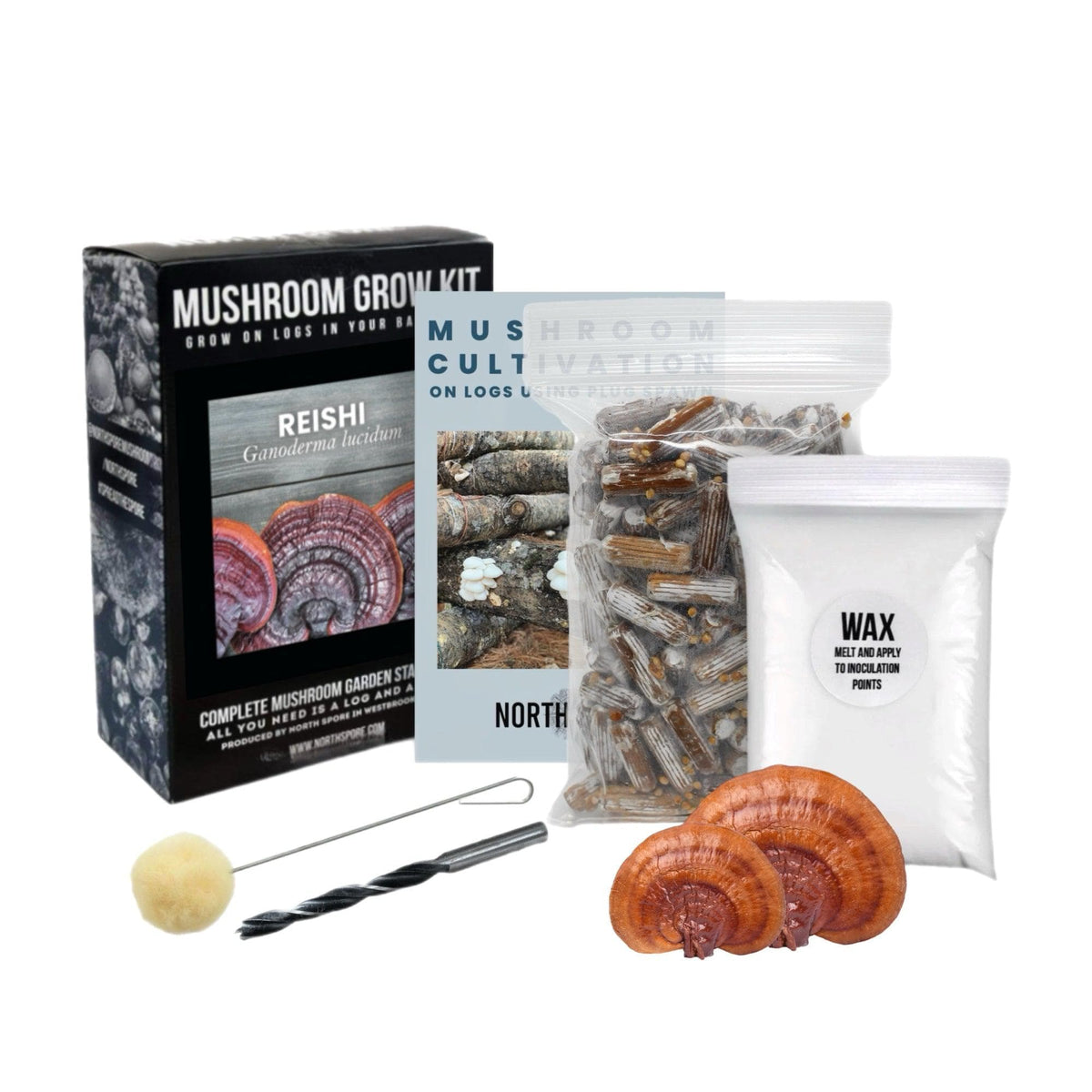 Log Kit Organic Red Reishi Mushroom Outdoor Log Growing Kit