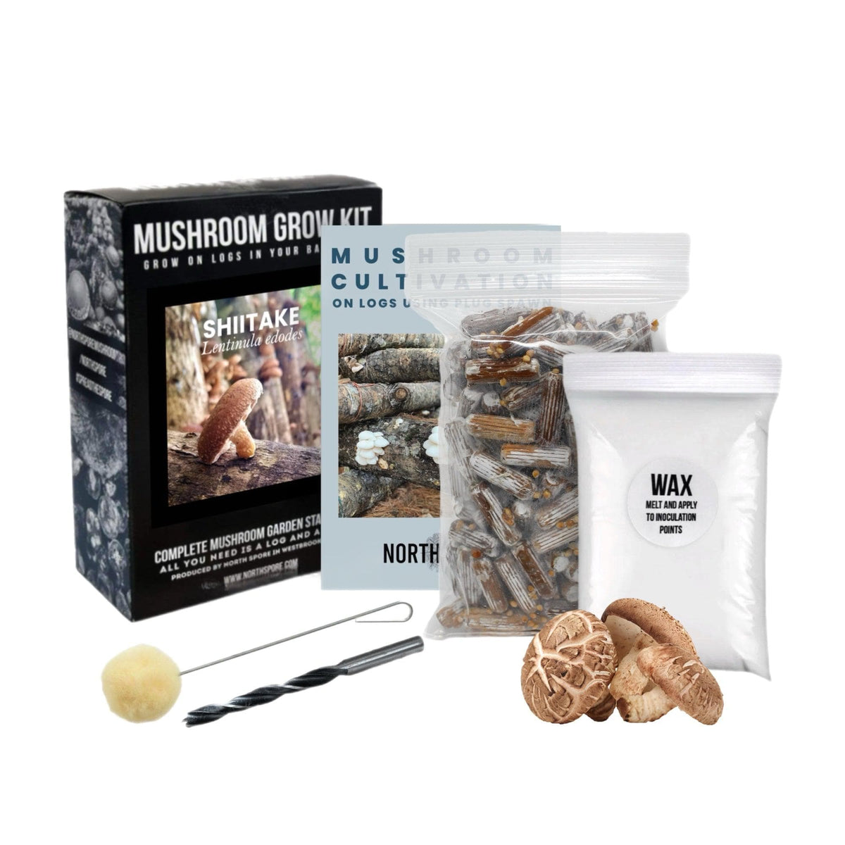 Log Kit Organic Shiitake Mushroom Outdoor Log Kit