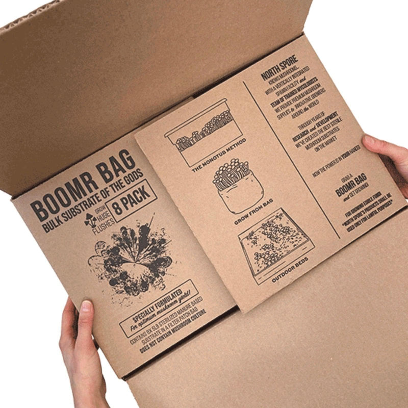 Sterile Substrate 8-Pack ‘Boomr Bag’ Manure-Based Sterile Mushroom Substrate