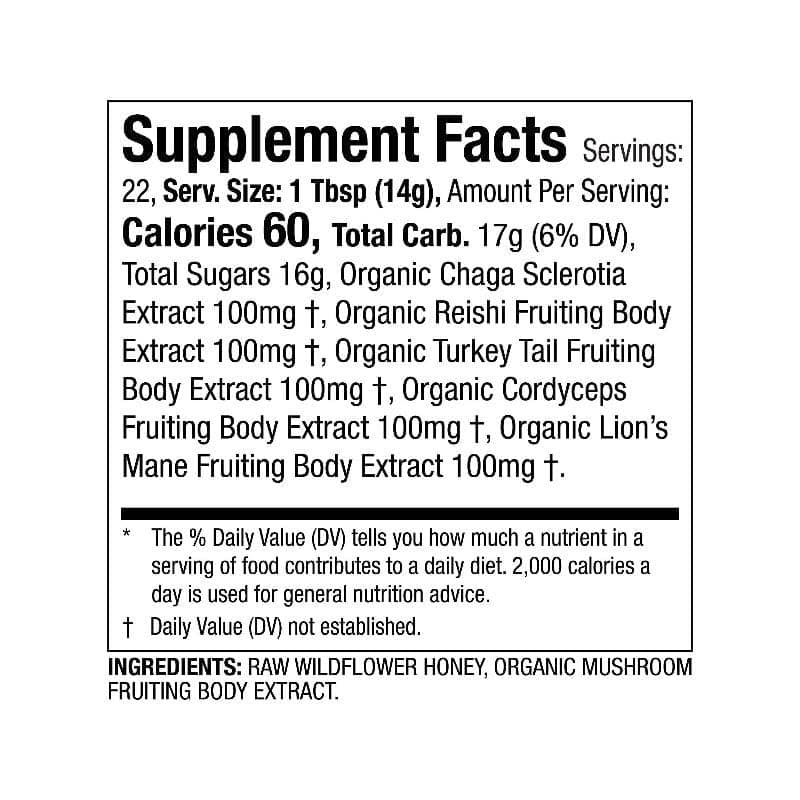 Wellness Supplements Earth Nectar: Mushroom-Infused Wildflower Honey