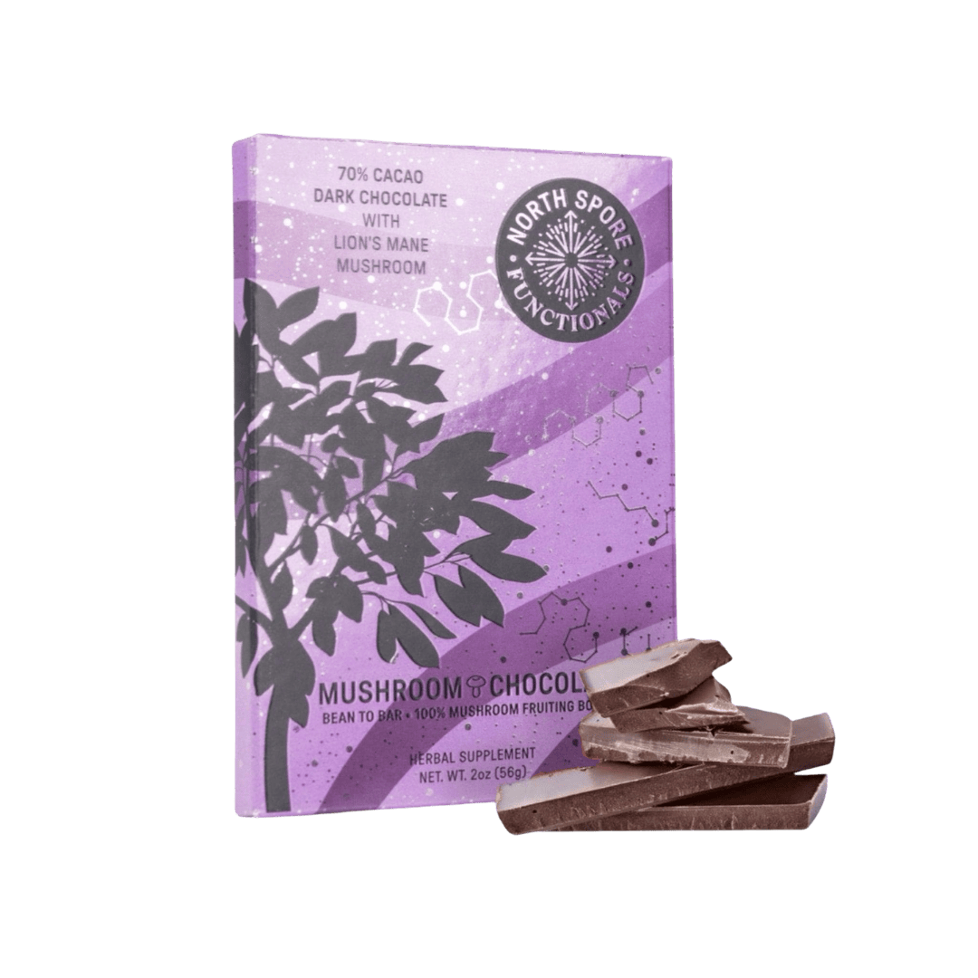 Wellness Supplements Functional Lion's Mane Mushroom 70% Dark Chocolate Bar