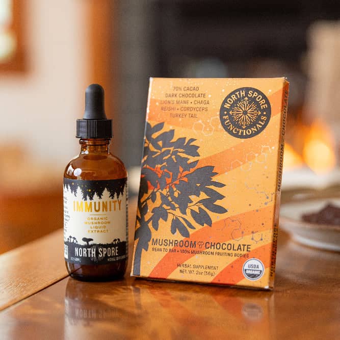 Wellness Supplements Immunity Mushroom Tincture & Chocolate Wellness Set