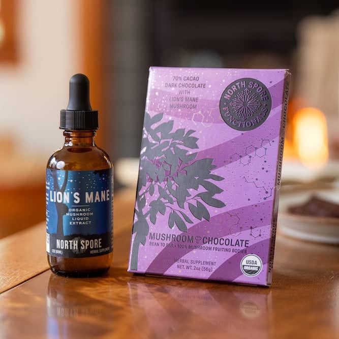 Wellness Supplements Lion's Mane Mushroom Tincture & Chocolate Wellness Set