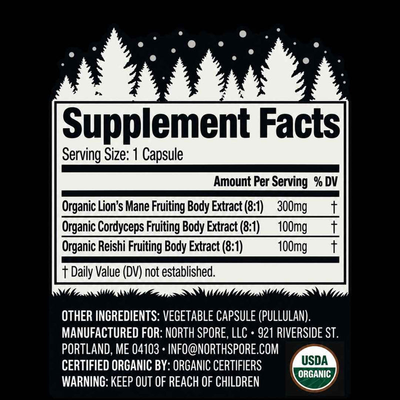 Wellness Supplements Organic ‘Clarity’ Mushroom Capsules (High Potency)