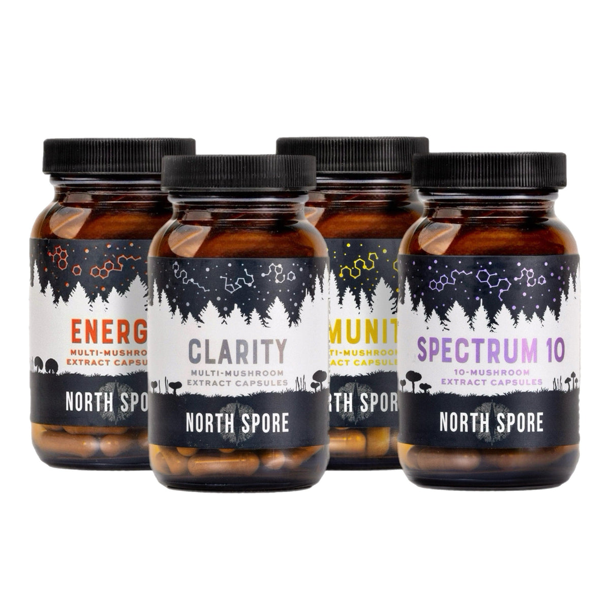 Wellness Supplements Organic High Potency Mushroom Capsule Bundle