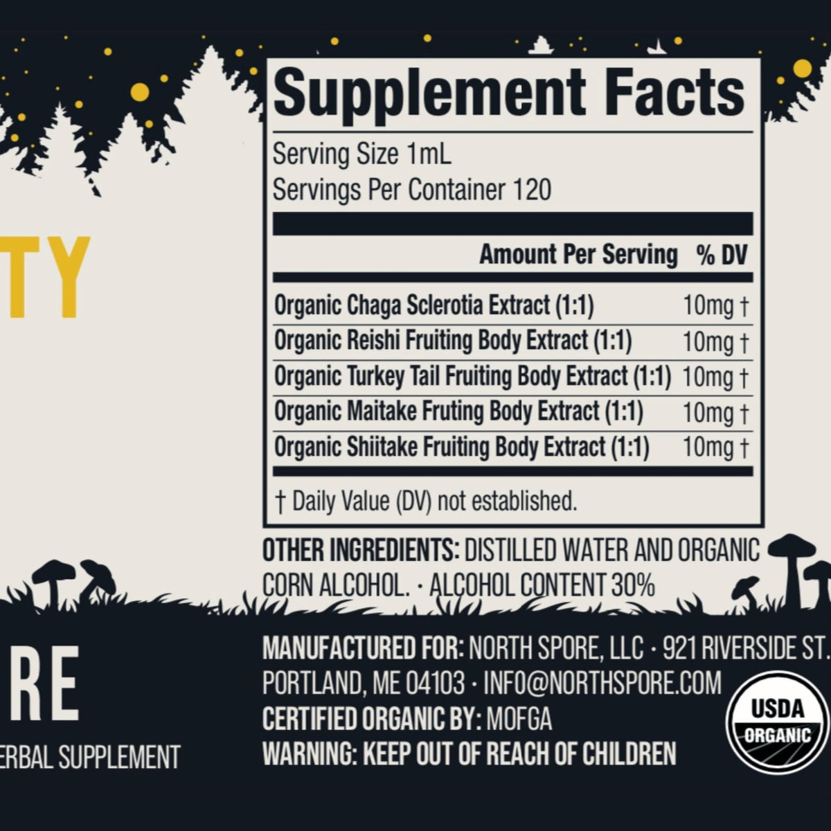 Wellness Supplements Organic Immunity Mushroom Blend Tincture