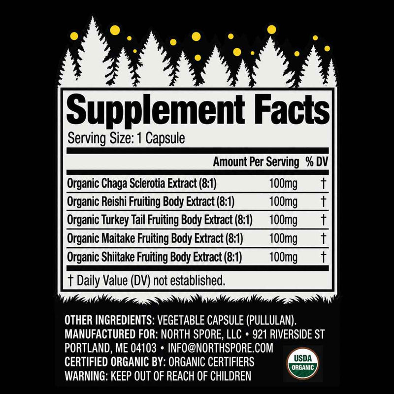 Wellness Supplements Organic ‘Immunity’ Mushroom Capsules (High Potency)