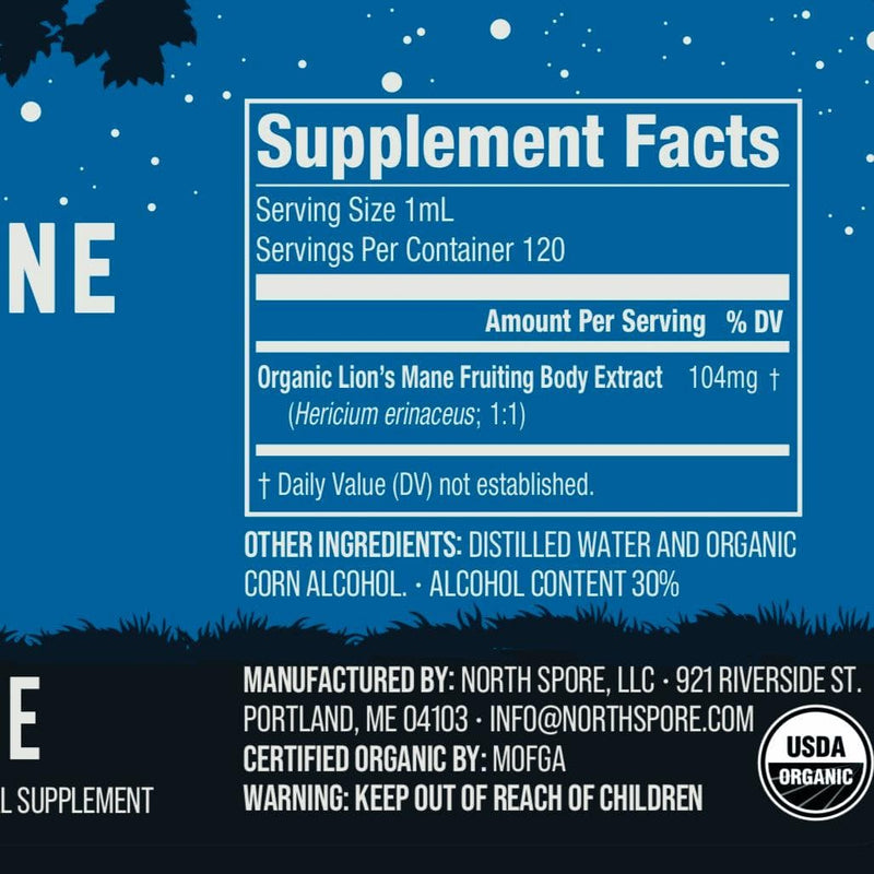 Wellness Supplements Organic Lion's Mane Mushroom Tincture
