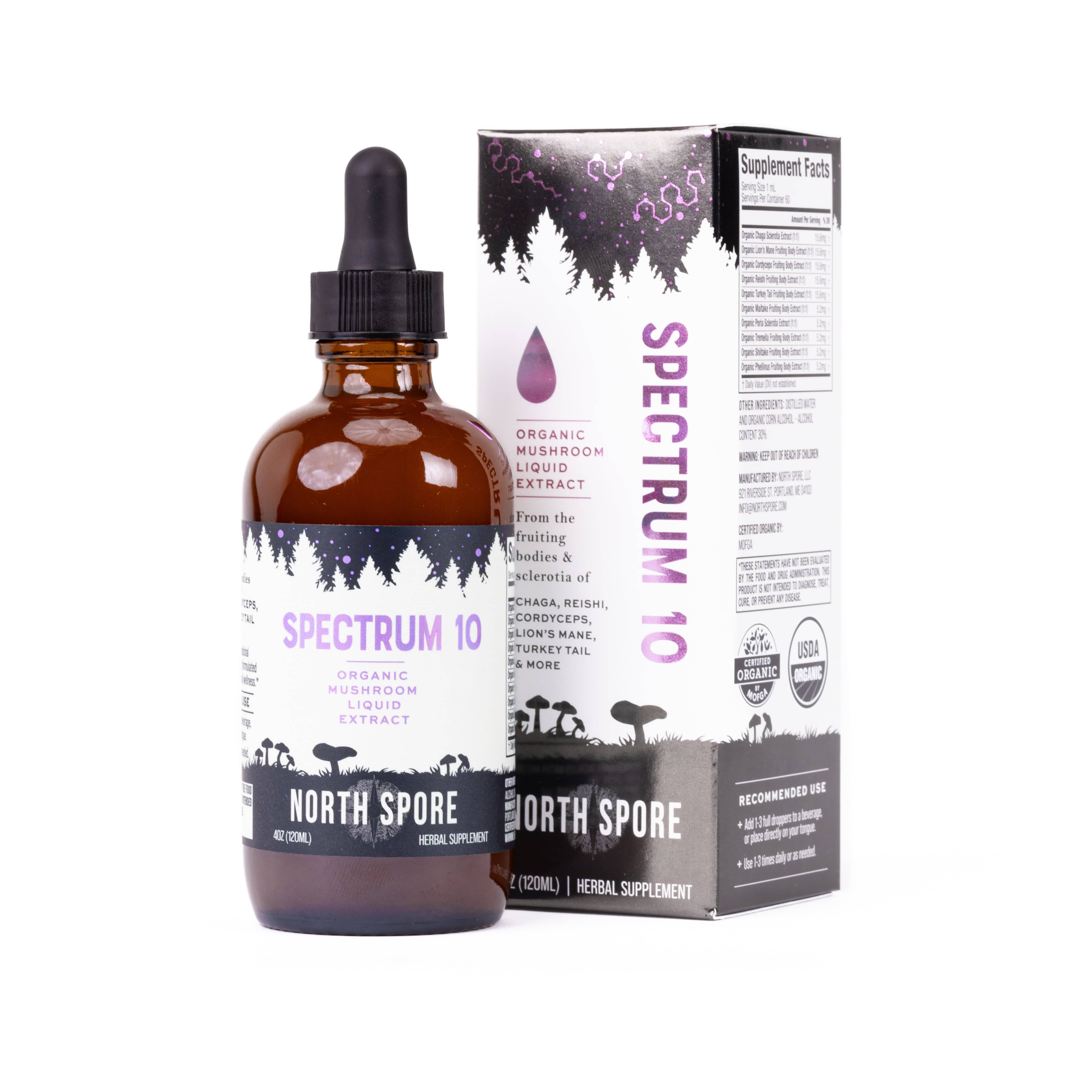 Organic Spectrum 10 Mushroom Blend Tincture | North Spore