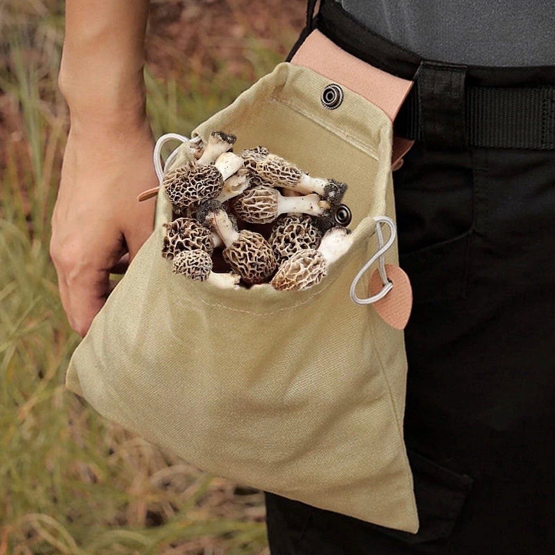 Cultivating Tools Waxed Canvas Mushroom Foraging Hip Bag