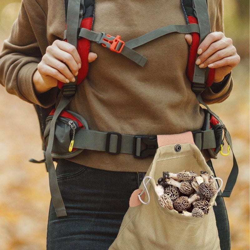 Cultivating Tools Waxed Canvas Mushroom Foraging Hip Bag