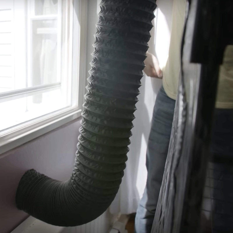 Flexible ducting for BoomRoom mushroom grow tent to vent spores out a window