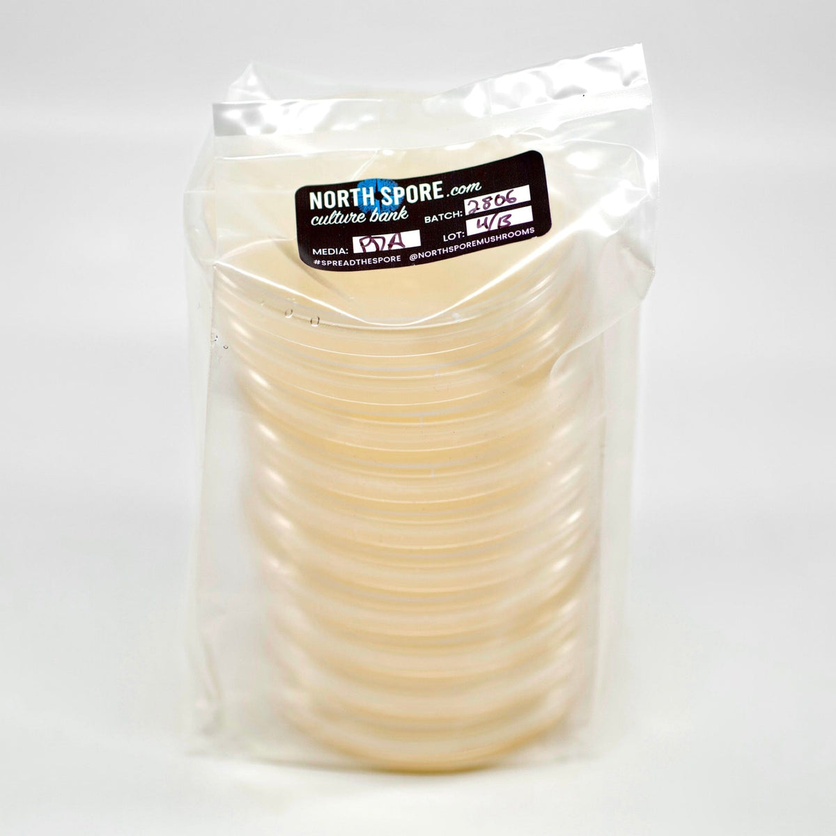 A pack of 10 pre-poured agar petri dishes