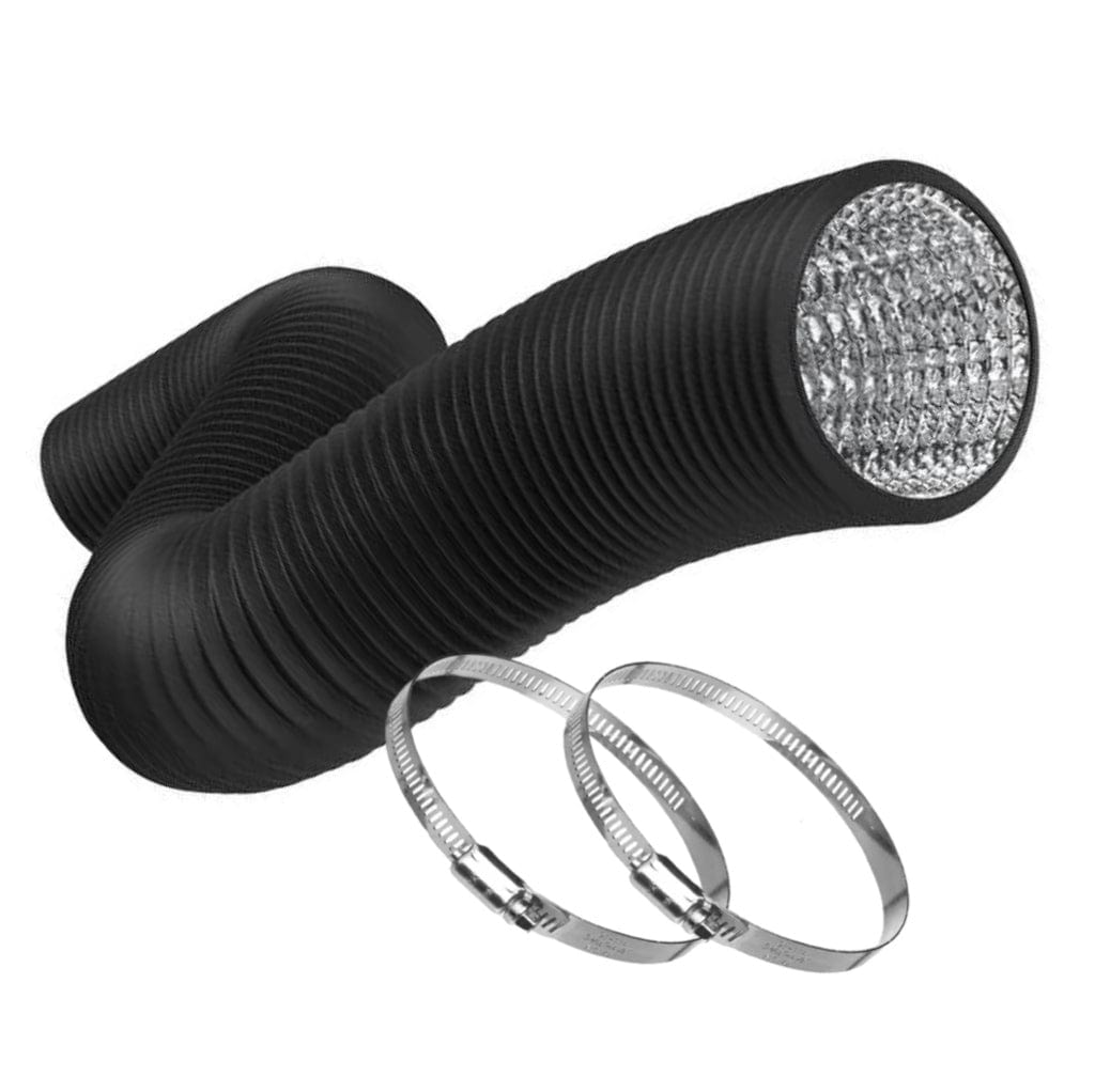 Grow Chambers & Supplies Flexible Black Ducting with Clamps (8ft)