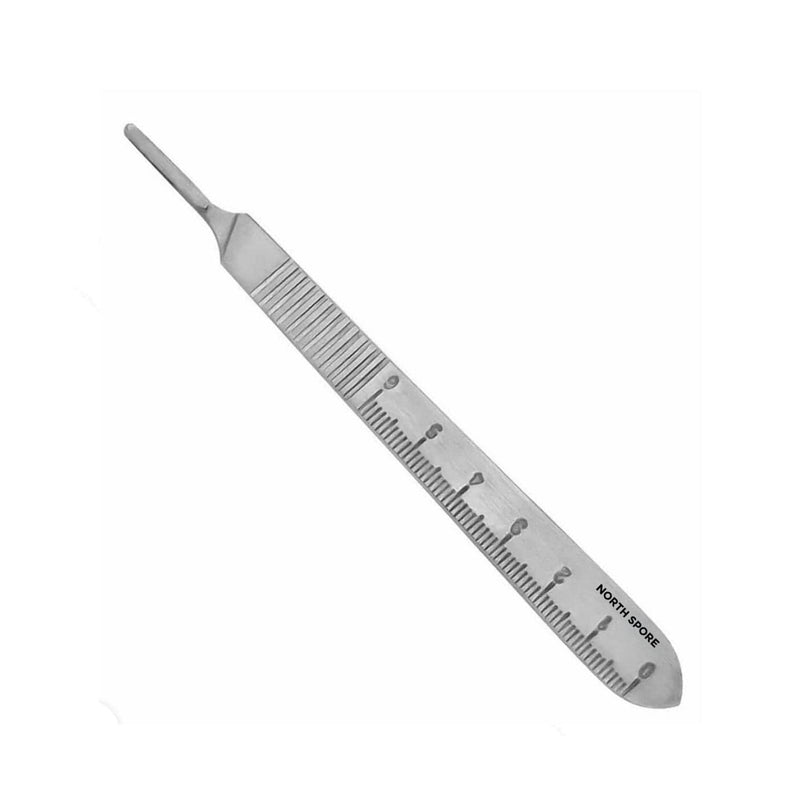 Laboratory Equipment Stainless Steel Grooved Scalpel Handle #3 with Metric Ruler
